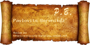 Pavlovits Bereniké névjegykártya